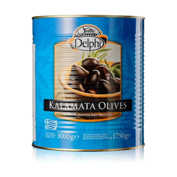 Маслины целые с/к каламата Colossal 121-140 Delphi 3000гр/1750гр, 3шт/кор