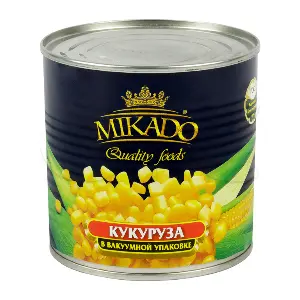 Кукуруза консервированная сладкая в зернах MIKADO 425мл/340гр/272гр ж/б, 12шт/кор