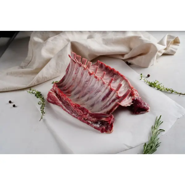 Баранина корейка 8 ребер зачищенная с/м Bravo Meat ~1кг, ~4кг/кор