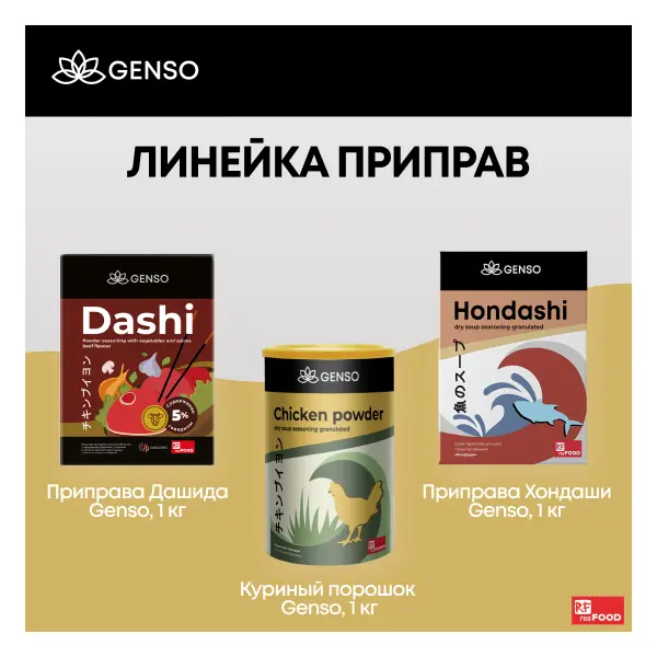 Порошок куриный Genso Resfood 1кг, 6шт/кор, Китай