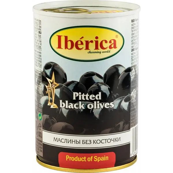 Маслины целые б/к Iberica 3100мл/3000гр/1450гр, 6шт/кор