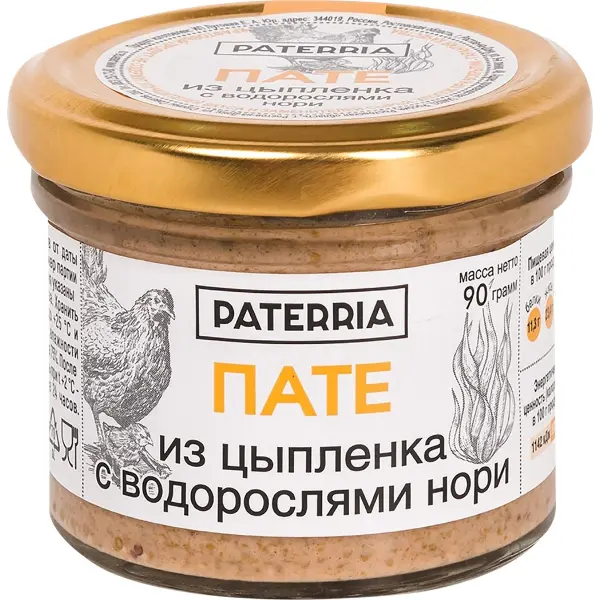 Пате из цыпленка с водорослями нори 90г