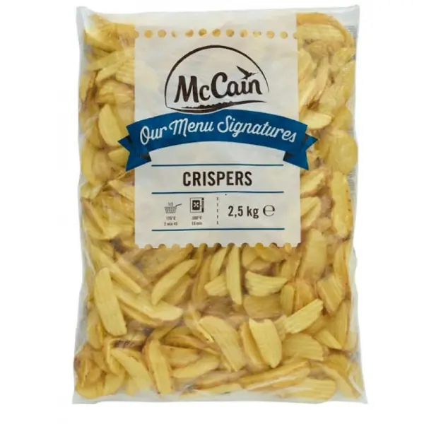 Картофель дольки волнистые Крисперс с кожурой McCain 2,5кг, 4шт/кор