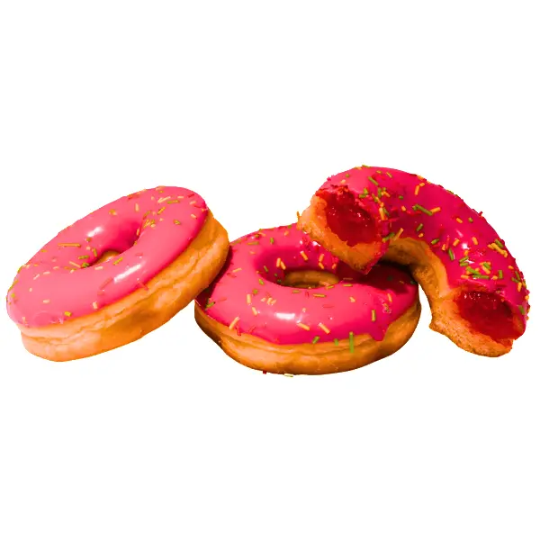 Донат с клубничной начинкой Frozenbake 55гр, 36шт/кор