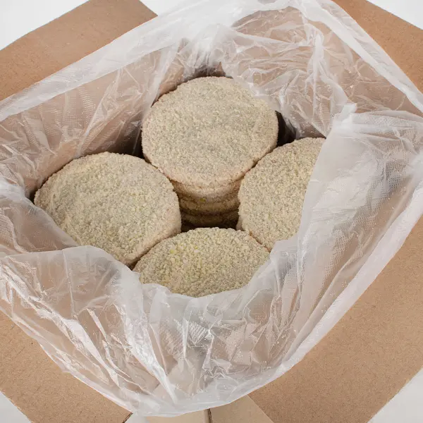 Котлета для гамбургера из курицы в панировке Чикенбургер Юнибургер 90гр, 5кг/кор