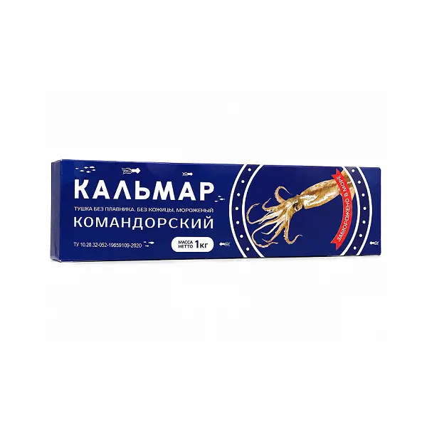 Кальмар тушка очищен. командорский СРТМ Остров Монерон 1кг, 21кг/кор