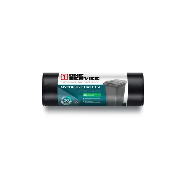 Пакет для мусора HD 70*105см 120л One Service 20шт/уп, 30уп/кор
