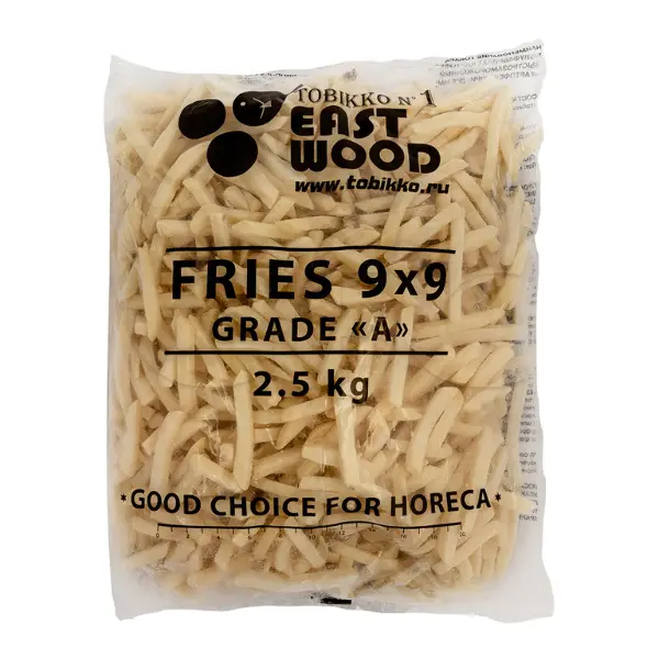Картофель фри 9*9мм East wood Unifood 2,5кг, 4шт/кор