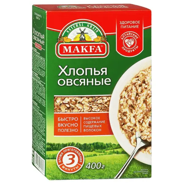 Хлопья овсяные Макфа 400гр, 12шт/кор