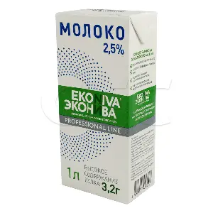 Молоко ультрапастеризованное 2,5% ЭкоНива 1л, 12шт/кор