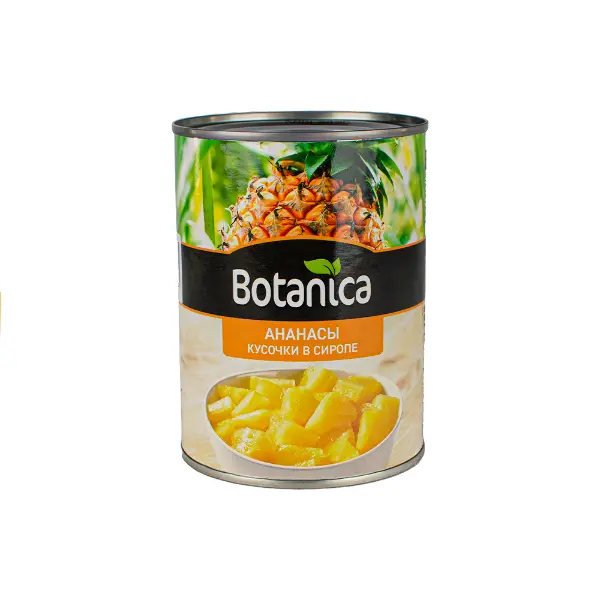 Ананасы консервированные кусочки в сиропе Botanica 580мл/565гр/340гр, 12шт/кор, Таиланд