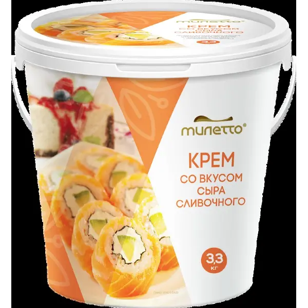Крем со вкусом сливочного сыра Милетто 62% 3,3кг шт (М)