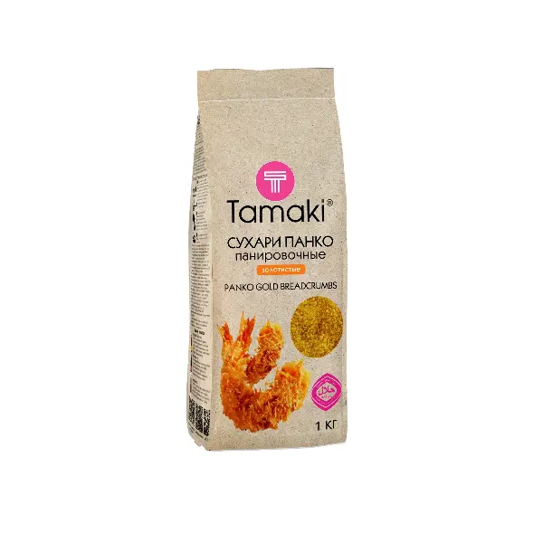 Сухари панировочные Панко Gold 4мм Tamaki 1кг, 10шт/кор