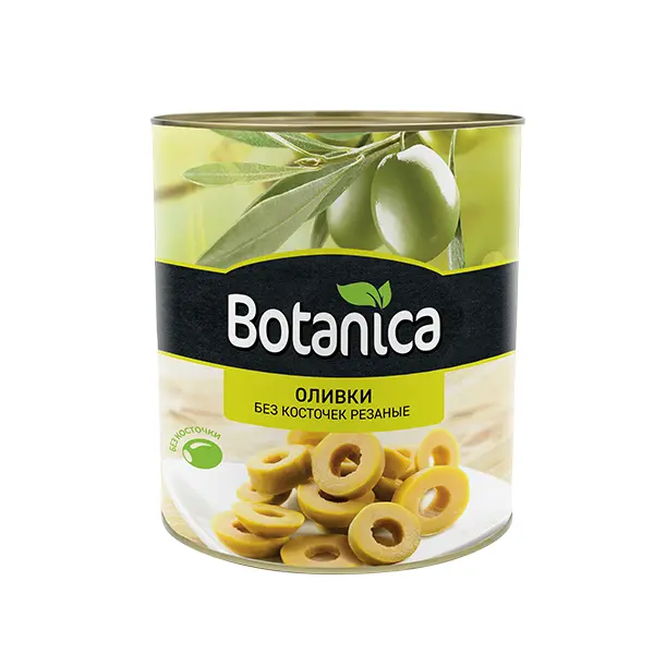 Оливки резаные б/к Botanica 3100мл/3000гр/1560гр, 6шт/кор, Испания