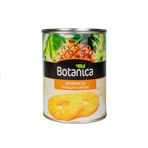 Ананасы консервированные кольца в сиропе Botanica 580мл/565гр/340гр, 12шт/кор, Таиланд