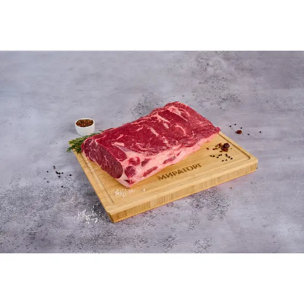 Говядина тонкий край Стриплойн б/к зам. Мираторг ~4,7кг, ~14,1кг/кор