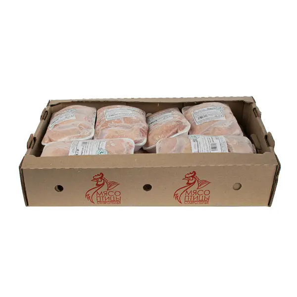 Курица окорочок без кости с кожей зам. ИП Поляков подложка 1кг, ~12кг/кор