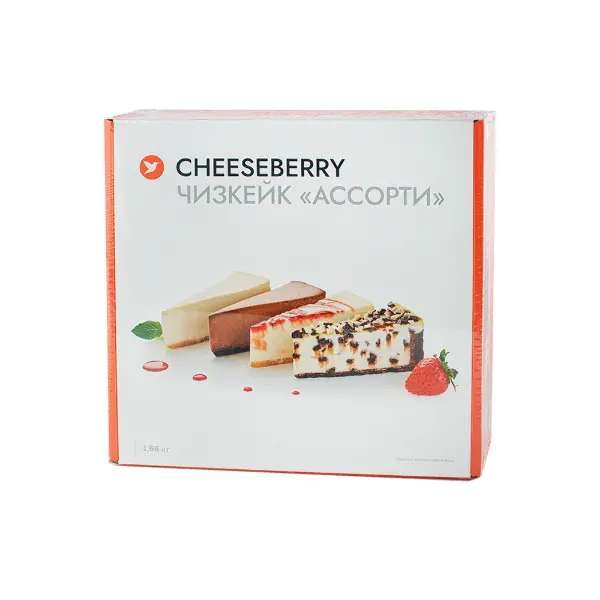 Чизкейк Нью-Йорк Ассорти Cheeseberry 103гр, 16 порций/1,66кг/шт, 3шт/кор