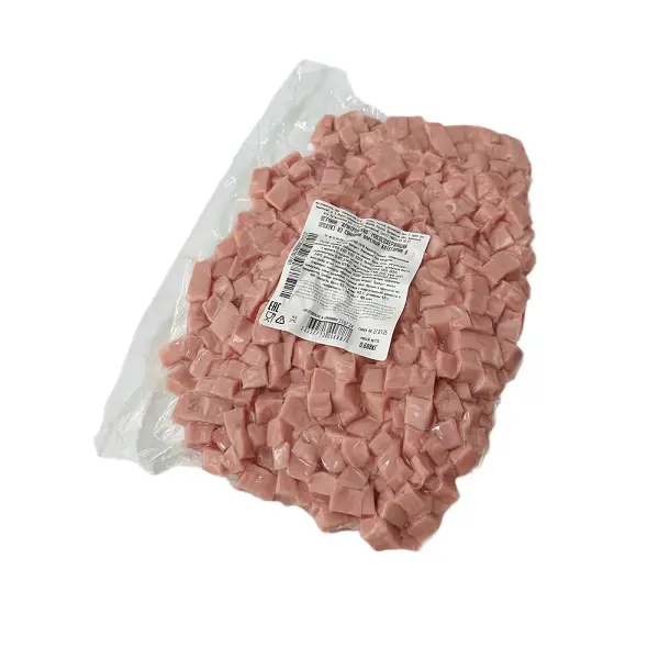 Ветчина Дмитровская из свинины категории В нарезка 8*8*8 зам. в/у Знаменский ~1кг, ~15кг/кор