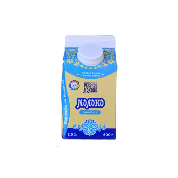Молоко топленое 2,5% Рузское молоко 500гр, 8шт/кор