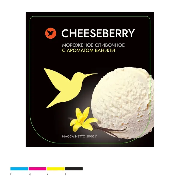Мороженое сливочное с ароматом ванили Сheeseberry 1кг, 4шт/кор