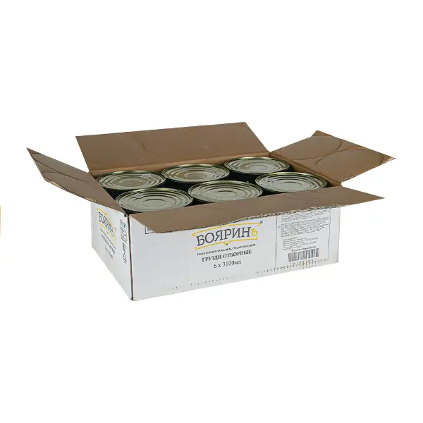 Грибы Шиитаке грузди отборные пастеризованные Бояринъ 3100мл/2840гр/1800гр ж/б, 6шт/кор