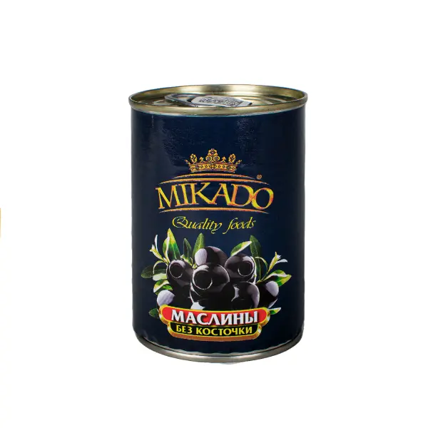 Маслины целые черные б/к MIKADO 314мл/280гр/90гр, 12шт/кор