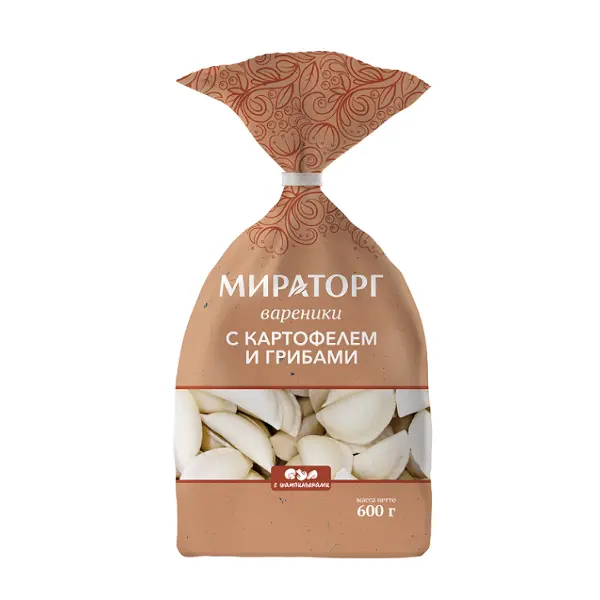 Вареники с картофелем и грибами Мираторг 600гр, 8шт/кор