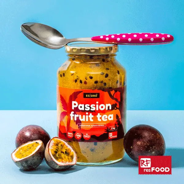 Варенье для приготовления чая с маракуйей и медом Esoro Resfood 1кг, 8шт/кор