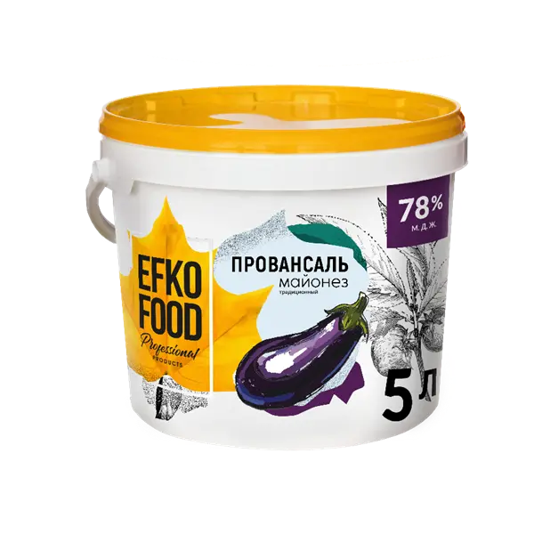 Майонез EFKO FOOD professional 78% 5л/4,8кг ведро, 2шт/кор