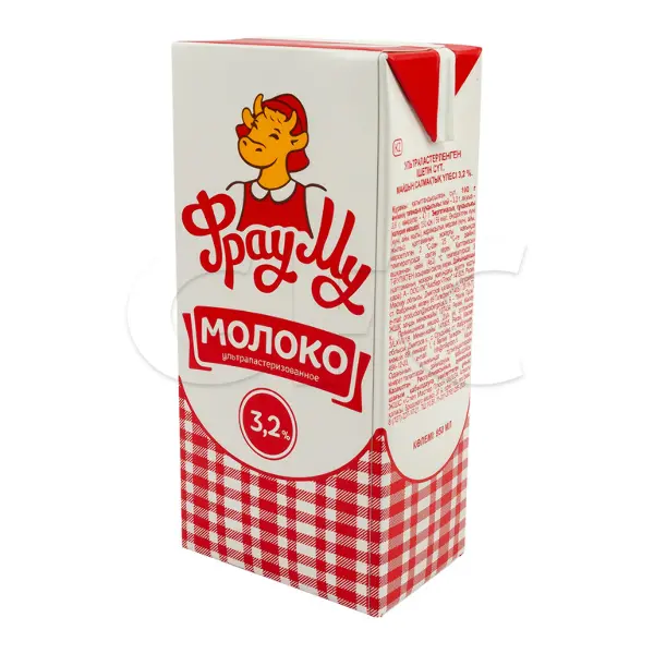 Молоко ультрапастеризованное 3,2% Фрау Му 950мл TBA, 12шт/кор