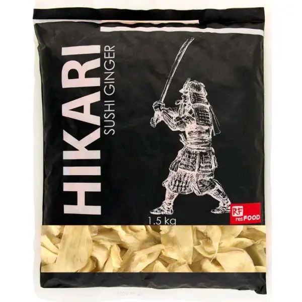 Имбирь маринованный белый Hikari 1,5кг, вес сухого вещ-ва 1кг, 10шт/кор, Китай