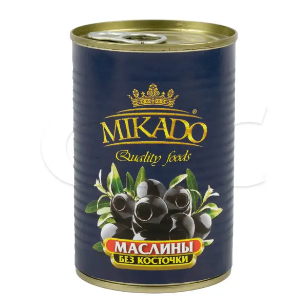 Маслины целые черные б/к MIKADO 314мл/280гр/90гр, 12шт/кор