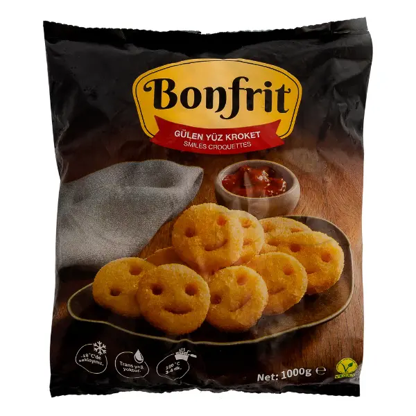Крокеты картофельные Смайлы BONFRIT 1кг, 10шт/кор, Турция