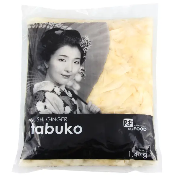 Имбирь маринованный белый Tabuko Laiwu Taifeng 1,5кг, 10шт/кор, Китай Тануки 23.12/14.02
