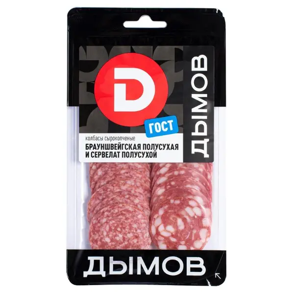 Ассорти Брауншвейгская/Сервелат нарезка Дымов 90г (М)