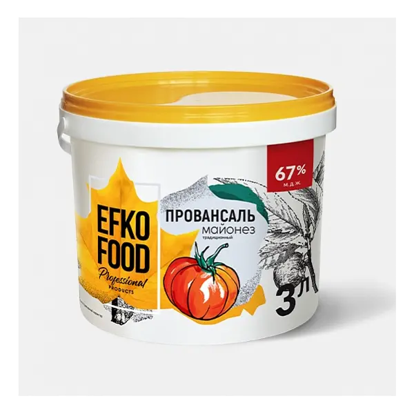 Майонез EFKO FOOD professional универсальный 67% 3л/2,8кг ведро, 4шт/кор