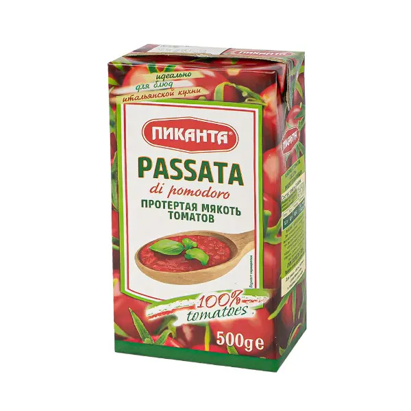 Томаты протертые Passata Пиканта 500гр, 9шт/кор