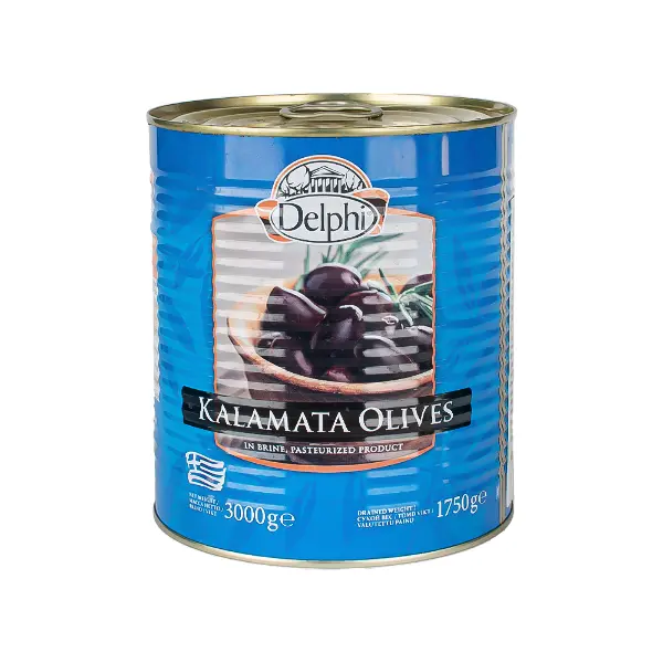 Маслины целые б/к каламата Extra Large 201-230 Delphi 3000гр/1560гр, 3шт/кор