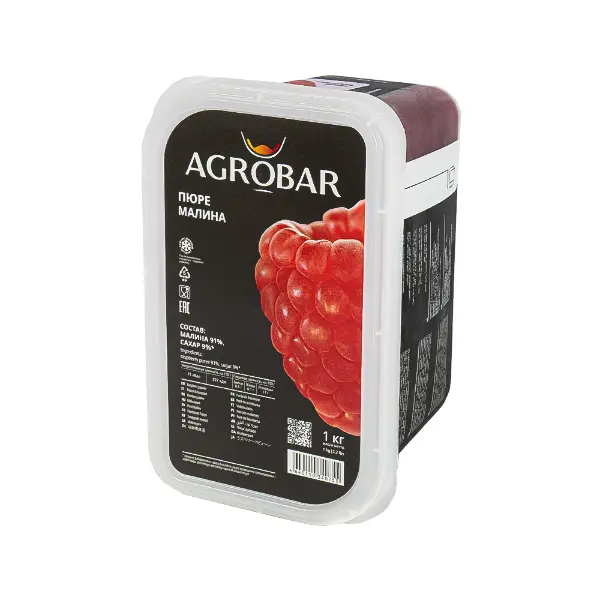 Пюре Малина Агробар 1кг, 5шт/кор