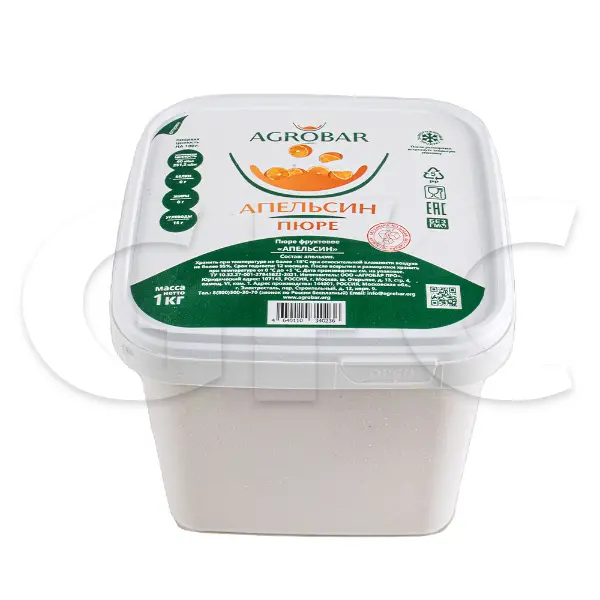 Пюре Апельсин Агробар 1кг, 6шт/кор