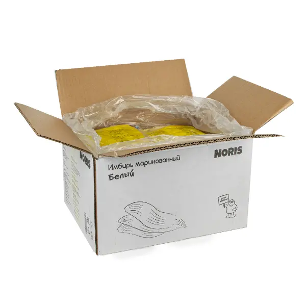 Имбирь маринованный белый NORIS 1,4кг, вес сухого вещ-ва 1кг, 10шт/кор