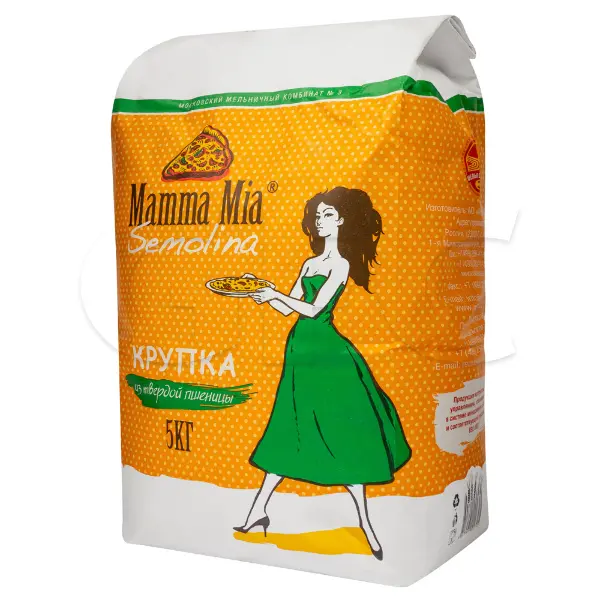 Мука макаронная высший сорт из твердых сортов пшеницы MAMMA MIA PIZZA SEMOLA 5кг