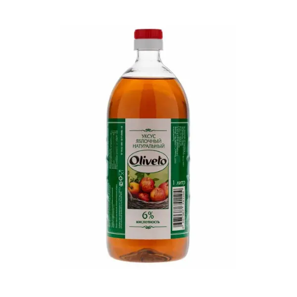 Уксус яблочный 6% Oliveto 1л ПЭТ, 12шт/кор