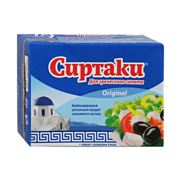 Комбинированный рассольный продукт смешанного состава Сиртаки для греческого салата Original с м.д.ж 55% 500г