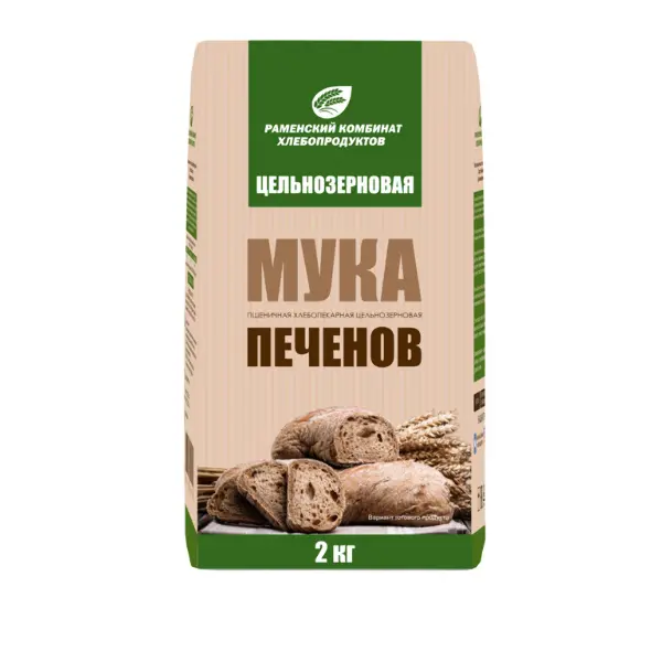 Мука пшеничная цельнозерновая ТМ Печенов 2кг, 6шт/кор