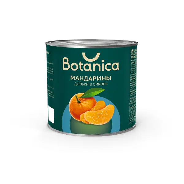 Мандарины консервированные дольки в сиропе Botanica 314мл/312гр/175гр, 12шт/кор, Китай