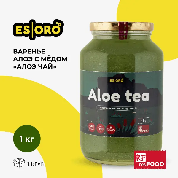 Варенье для приготовления чая с алоэ и медом Esoro Resfood 1кг, 8шт/кор