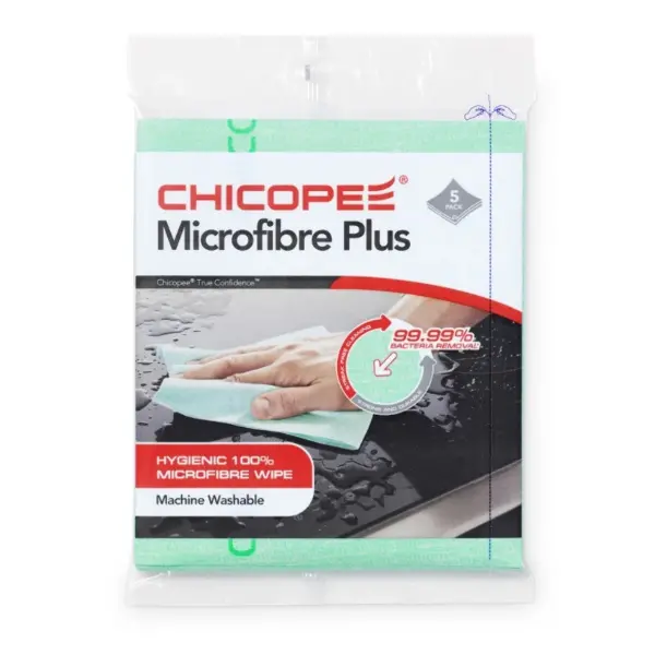 Салфетка микрофибра зеленая 34*40см Chicopee 5шт/упак, 24упак/кор