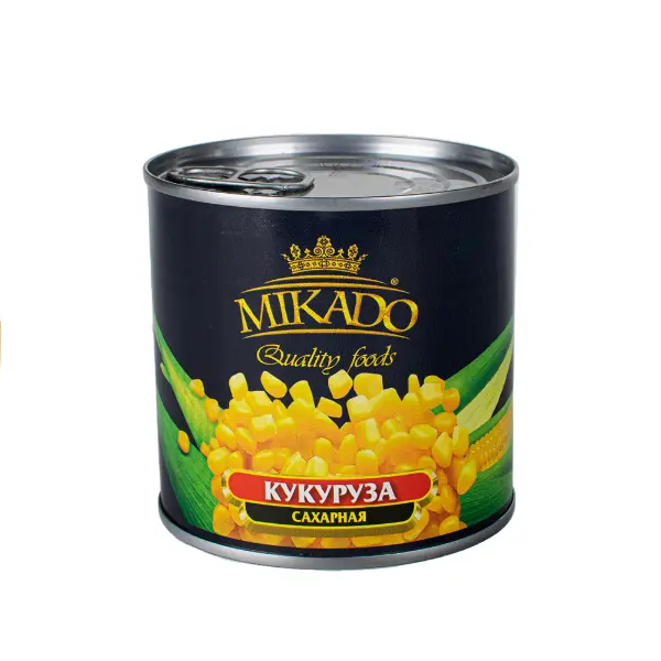 Кукуруза консервированная сахарная в зернах ЧЗ MIKADO 425мл/400гр/240гр, 12шт/кор